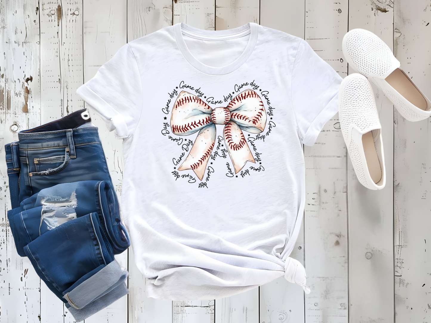 Baseball Bow Graphic Tee