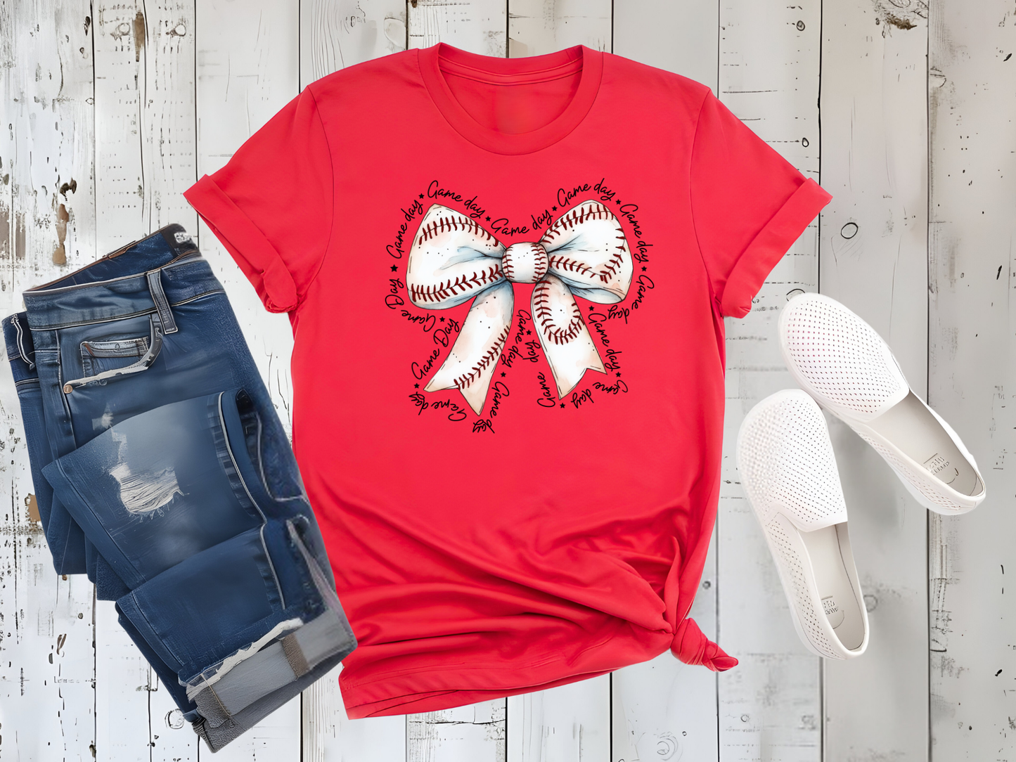 Baseball Bow Graphic Tee