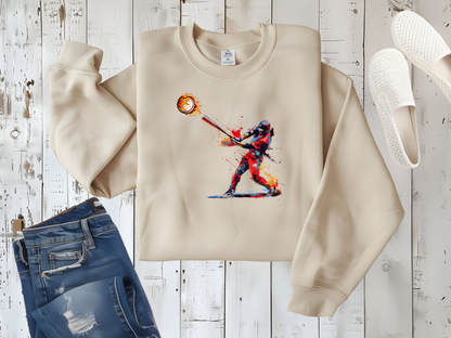 Baseball On Fire Crewneck