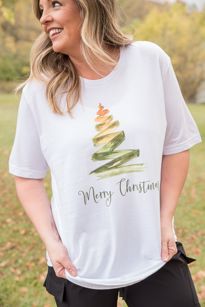 Merry Christmas Tree Graphic Tee