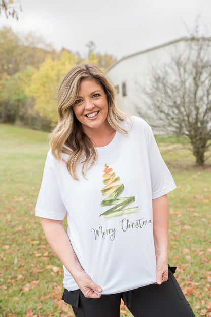 Merry Christmas Tree Graphic Tee