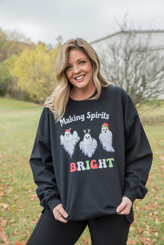 Making Spirits Bright Graphic Crewneck Sweatshirt