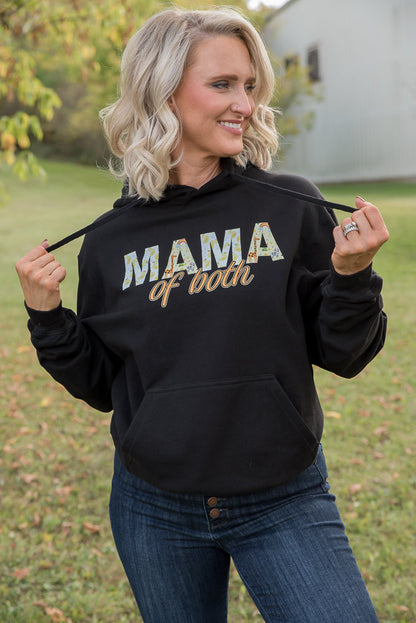 Mama of Both Graphic Hoodie in Black