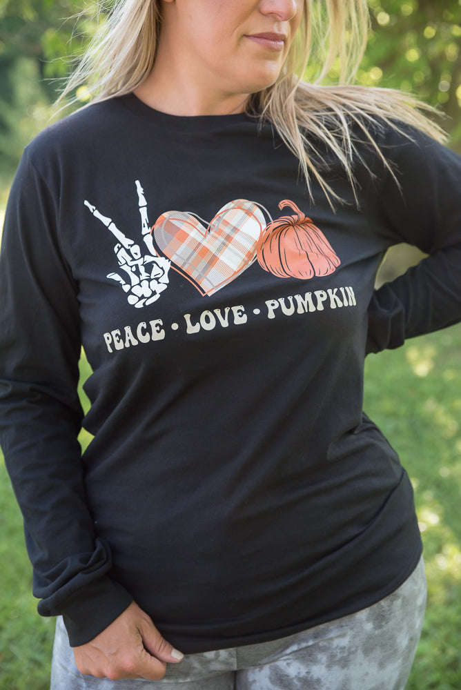 PT Peace Love Pumpkin Long Sleeve Graphic Tee