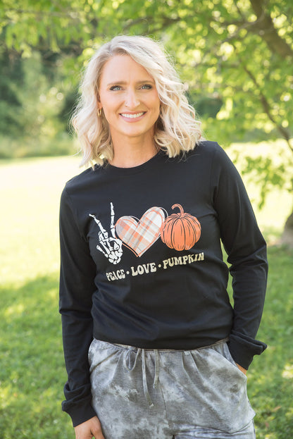 PT Peace Love Pumpkin Long Sleeve Graphic Tee