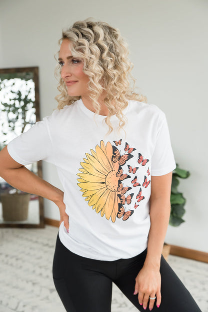 A Monarch Sunflower Graphic Tee