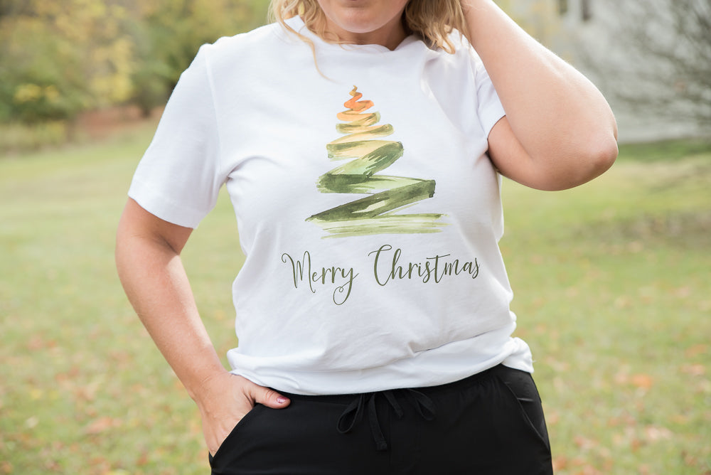 Merry Christmas Tree Graphic Tee