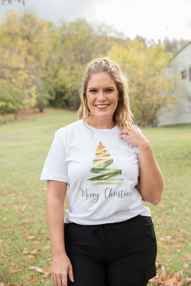 Merry Christmas Tree Graphic Tee