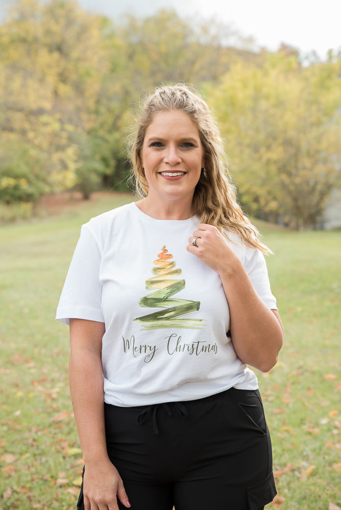 Merry Christmas Tree Graphic Tee