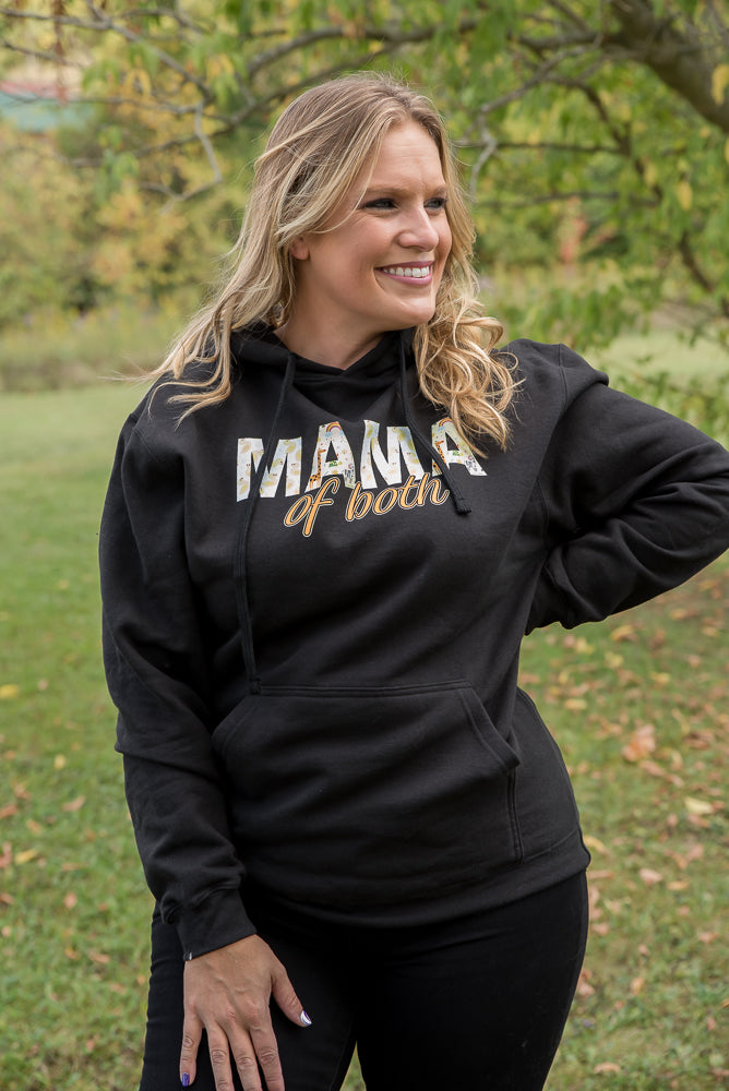 Mama of Both Graphic Hoodie in Black