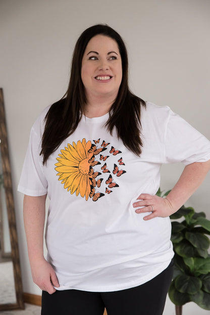 A Monarch Sunflower Graphic Tee