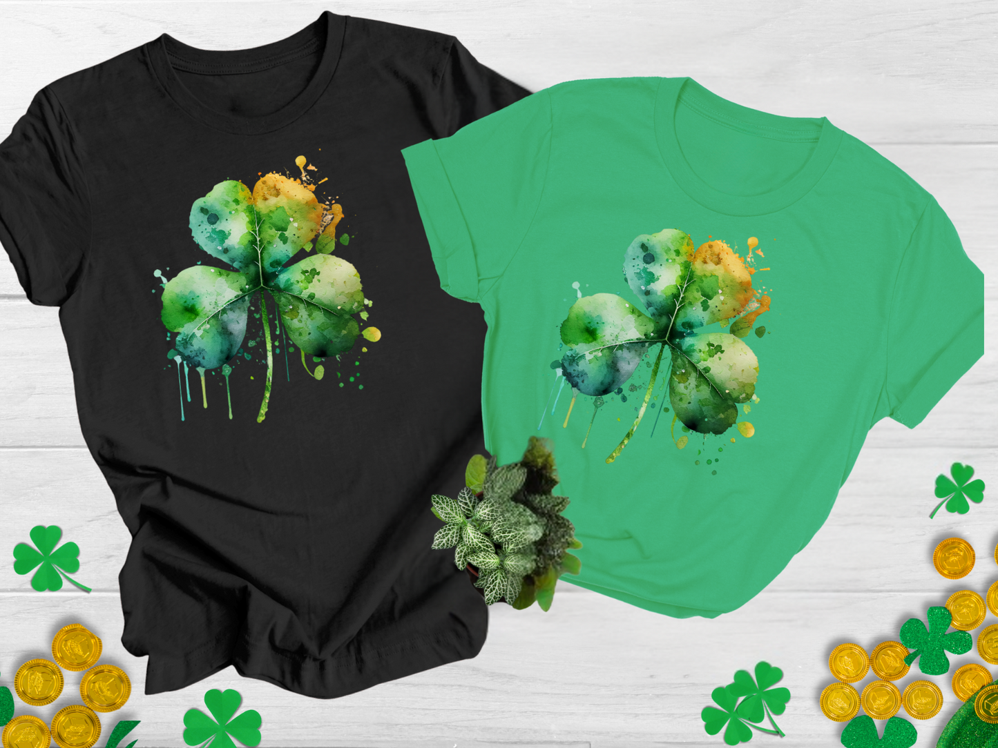 Watercolor Shamrock Graphic Tee