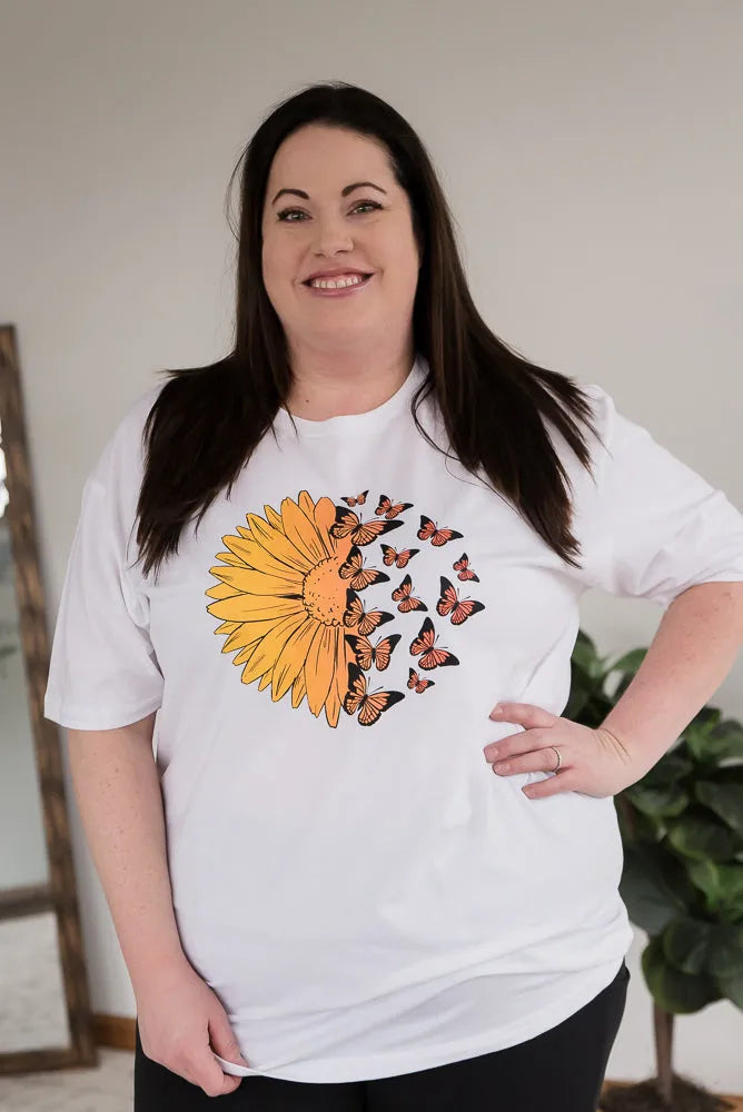 A Monarch Sunflower Graphic Tee