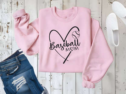 Baseball Mom Heart Crewneck