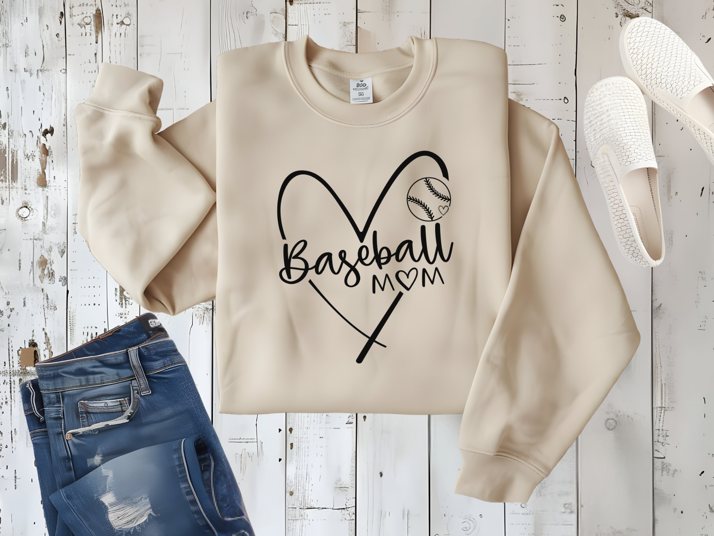 Baseball Mom Heart Crewneck