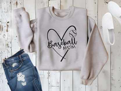 Baseball Mom Heart Crewneck