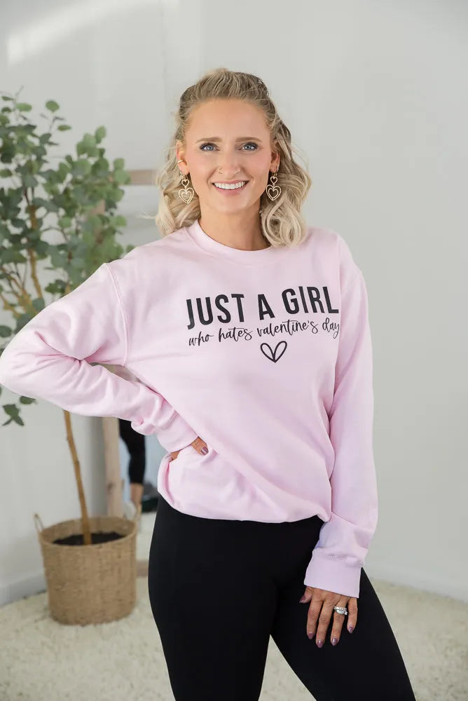 Girl Who Hates Valentines Crewneck