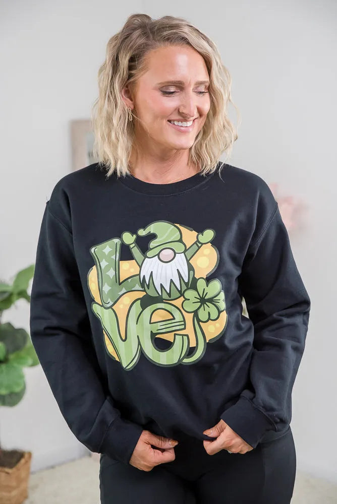 Shamrock Gnome Love Crewneck