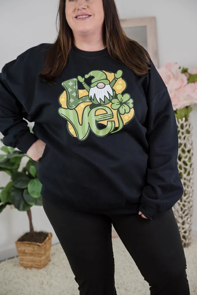 Shamrock Gnome Love Crewneck