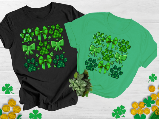 St. Patrick's Day Paw Prints Graphic Tee