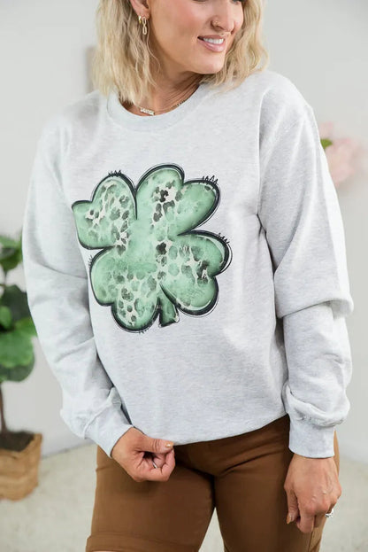 Vintage Leopard Clover Crewneck