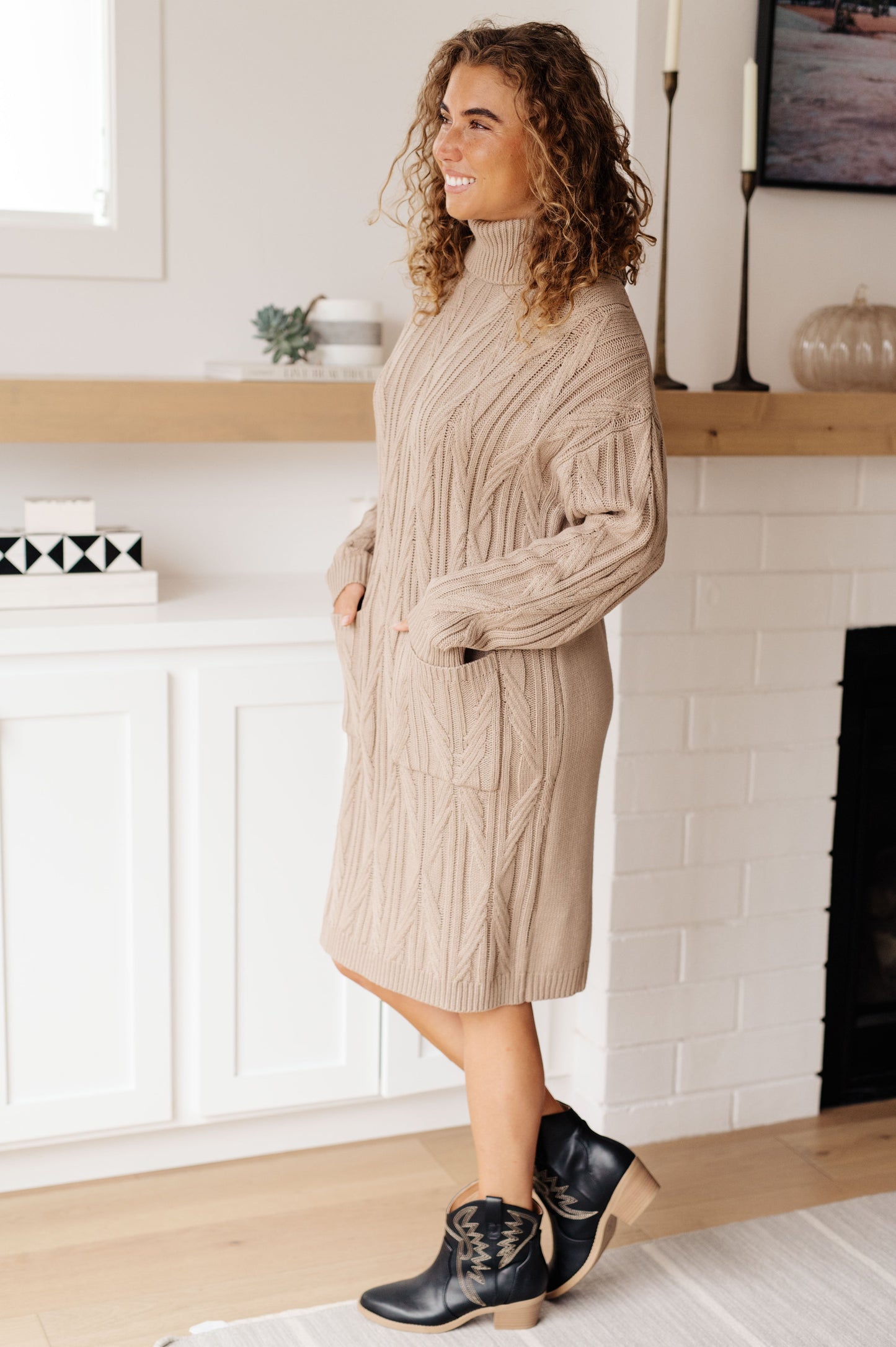 Bundled Beauty Turtleneck Sweater Dress